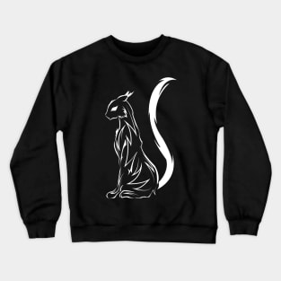 white tribal cat tattoo Crewneck Sweatshirt